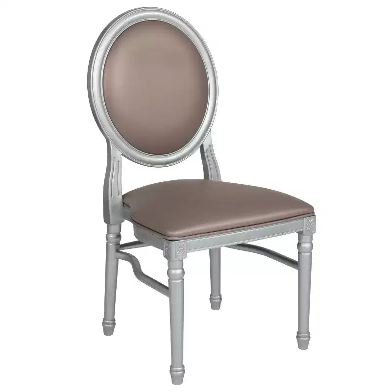 Silla de comedor auxiliar de vinilo con mechones, asiento individual, capacidad de 408 kg