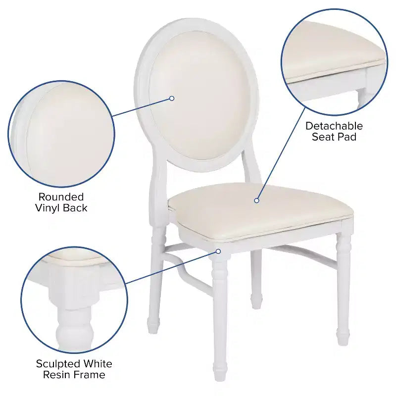 Silla de comedor auxiliar de vinilo con mechones, asiento individual, capacidad de 408 kg