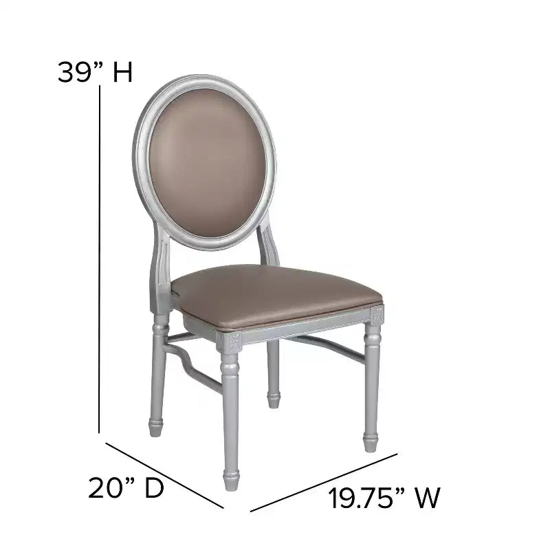 Silla de comedor auxiliar de vinilo con mechones, asiento individual, capacidad de 408 kg