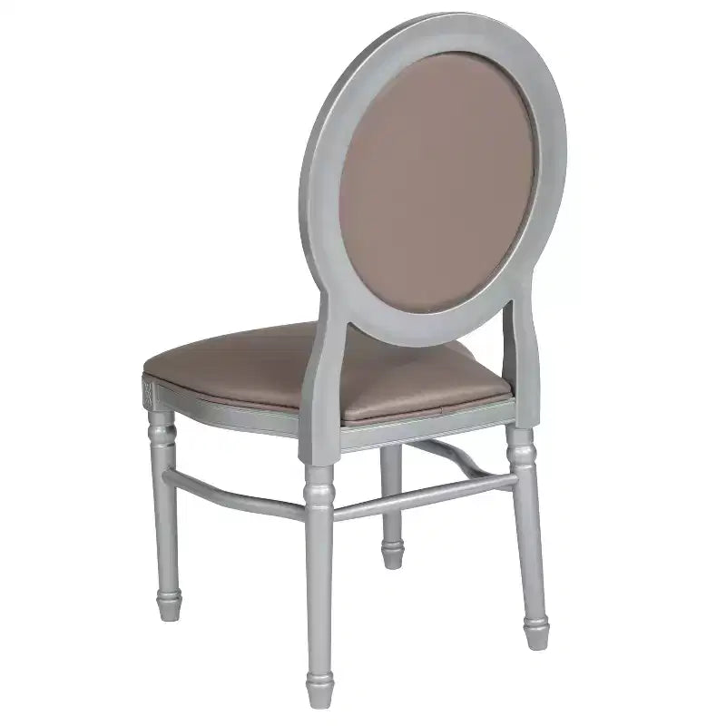 Silla de comedor auxiliar de vinilo con mechones, asiento individual, capacidad de 408 kg