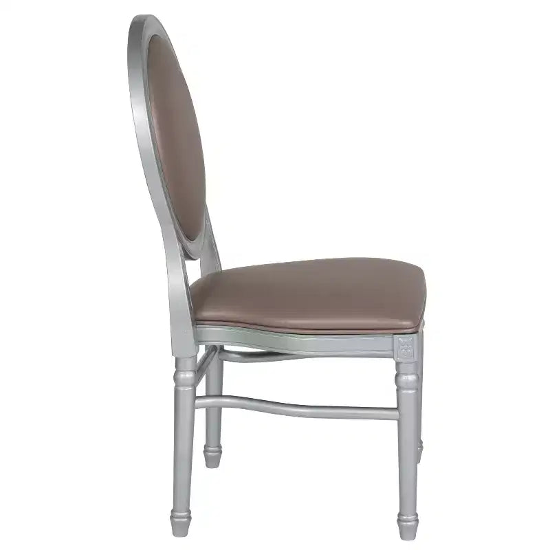 Silla de comedor auxiliar de vinilo con mechones, asiento individual, capacidad de 408 kg