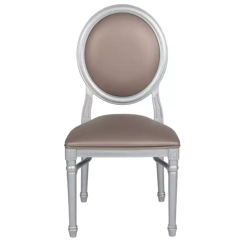 Silla de comedor auxiliar de vinilo con mechones, asiento individual, capacidad de 408 kg