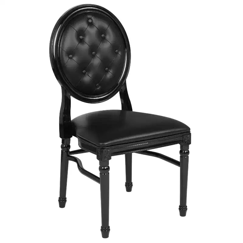 Silla de comedor auxiliar de vinilo con mechones, asiento individual, capacidad de 408 kg