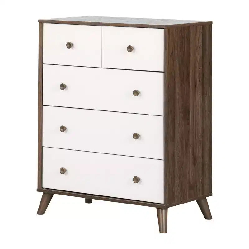 Cómoda blanca de 5 cajones - Estilo clásico, ideal para habitación individual