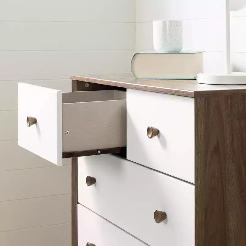Cómoda blanca de 5 cajones - Estilo clásico, ideal para habitación individual