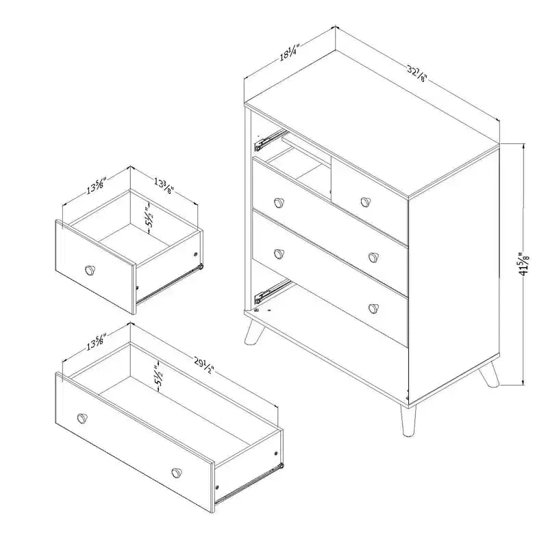Cómoda blanca de 5 cajones - Estilo clásico, ideal para habitación individual