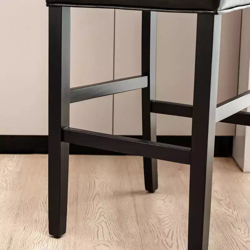Taburete de bar de altura de mostrador de piel sintética marrón, juego de 2