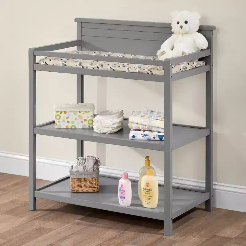 Cambiador gris/blanco con almohadilla — Para 1 niño