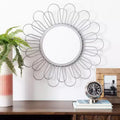 Espejo redondo de pared, individual, plateado