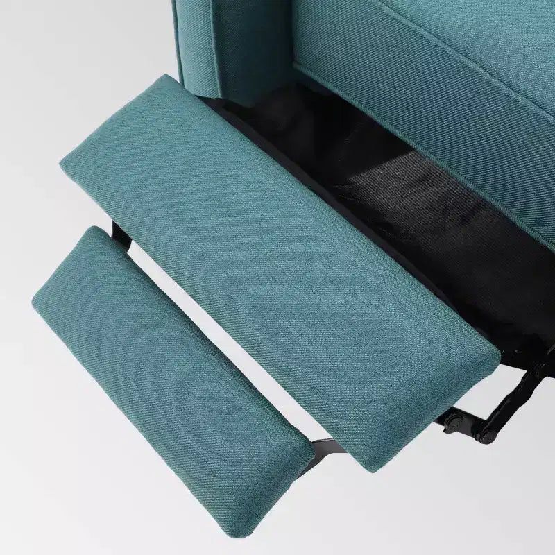 Sillón reclinable con respaldo, floral azul / verde azulado oscuro / humo / trigo, juego de 2