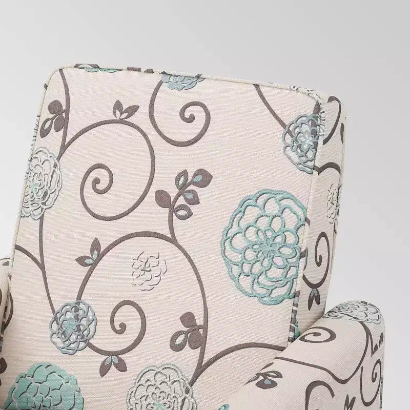 Sillón reclinable con respaldo, floral azul / verde azulado oscuro / humo / trigo, juego de 2