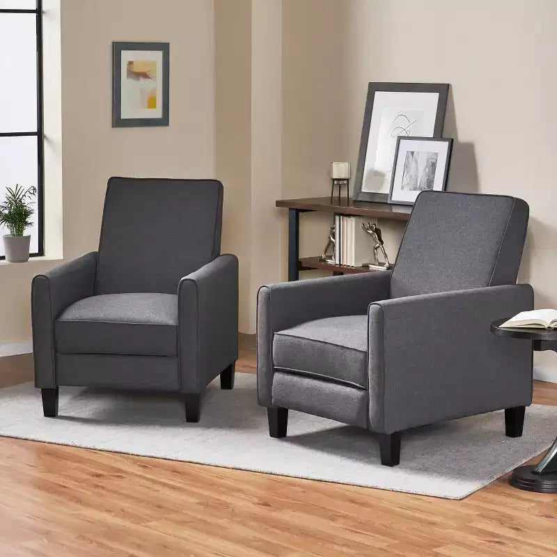 Sillón reclinable con respaldo, floral azul / verde azulado oscuro / humo / trigo, juego de 2