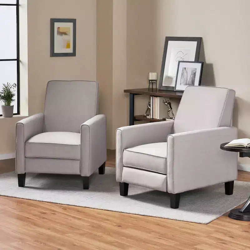 Sillón reclinable con respaldo, floral azul / verde azulado oscuro / humo / trigo, juego de 2