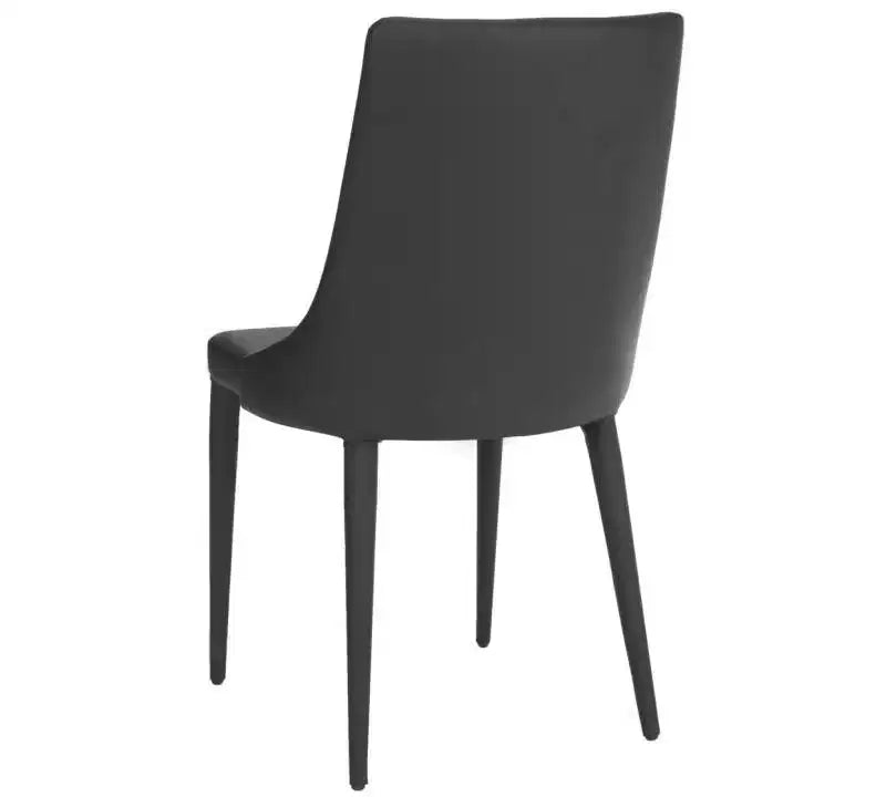 Sillón Lateral de Cuero, Respaldo Curvo sin Brazos, Juego de 2 — Beige / Negro / Crema / Gris / Blanco