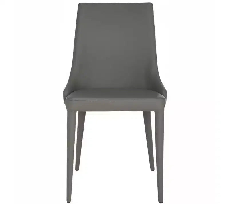 Sillón Lateral de Cuero, Respaldo Curvo sin Brazos, Juego de 2 — Beige / Negro / Crema / Gris / Blanco