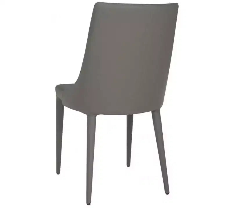 Sillón Lateral de Cuero, Respaldo Curvo sin Brazos, Juego de 2 — Beige / Negro / Crema / Gris / Blanco