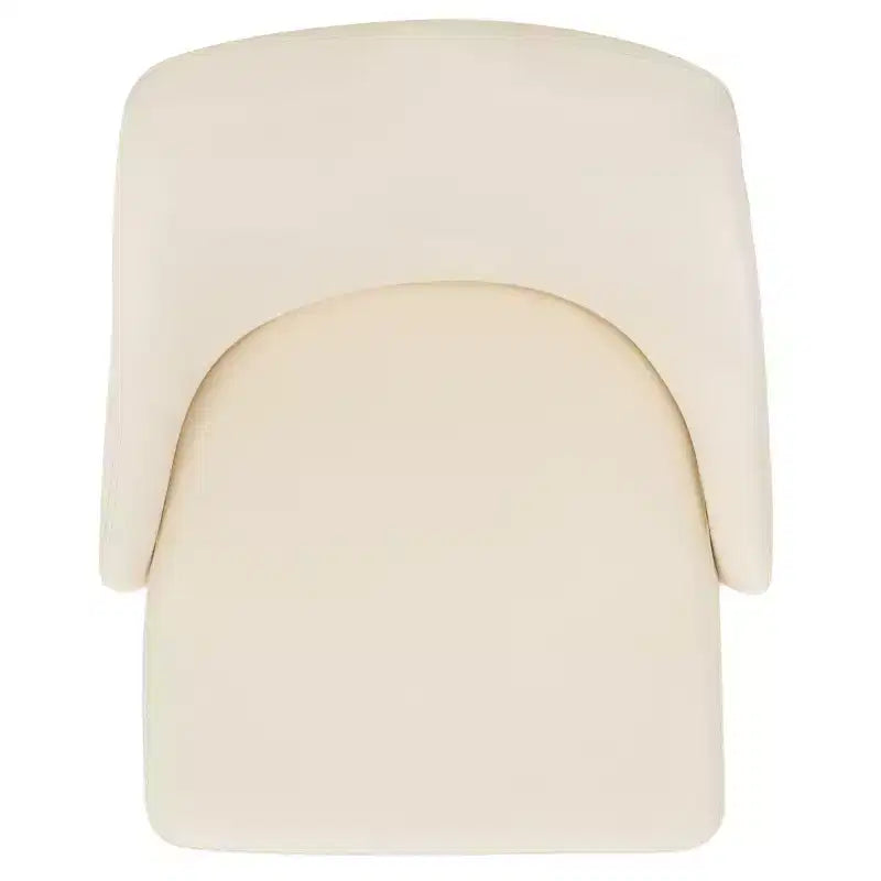 Sillón Lateral de Cuero, Respaldo Curvo sin Brazos, Juego de 2 — Beige / Negro / Crema / Gris / Blanco