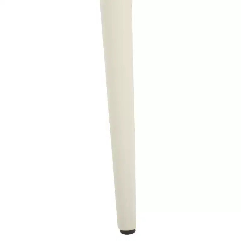 Sillón Lateral de Cuero, Respaldo Curvo sin Brazos, Juego de 2 — Beige / Negro / Crema / Gris / Blanco