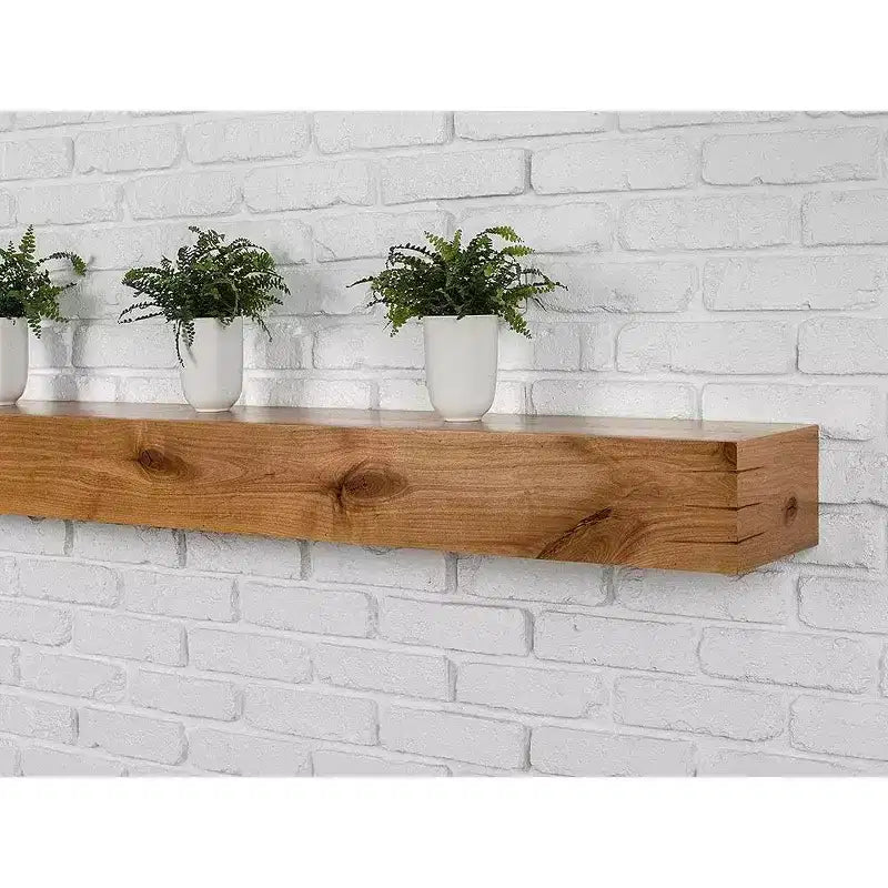 Repisa de madera flotante transparente/gris ahumado – 36 o 48 pulg., instalación para 1 persona