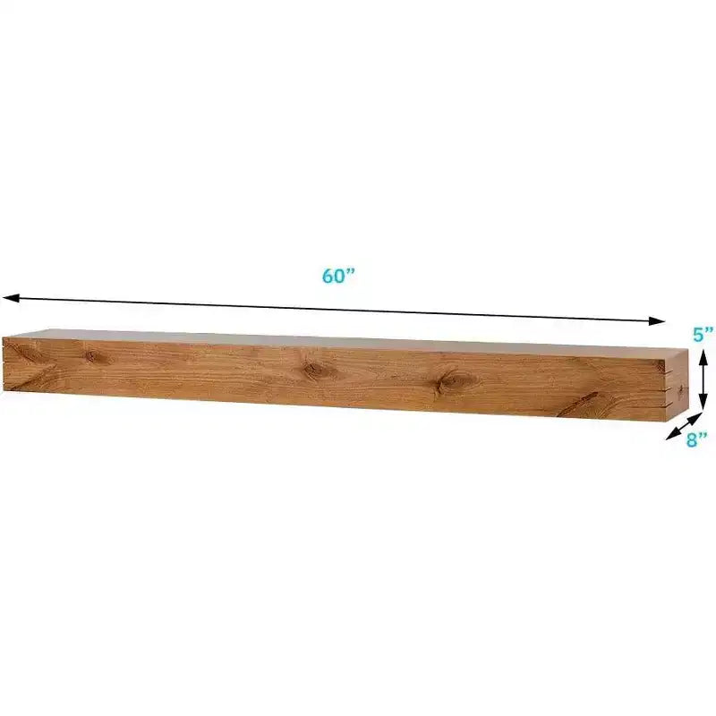 Repisa de madera flotante transparente/gris ahumado – 36 o 48 pulg., instalación para 1 persona