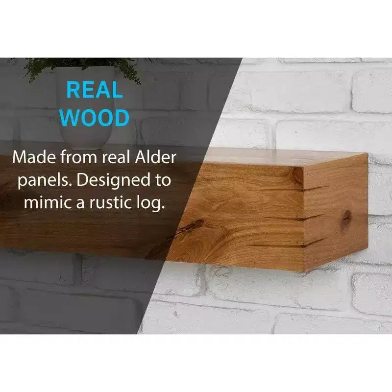 Repisa de madera flotante transparente/gris ahumado – 36 o 48 pulg., instalación para 1 persona