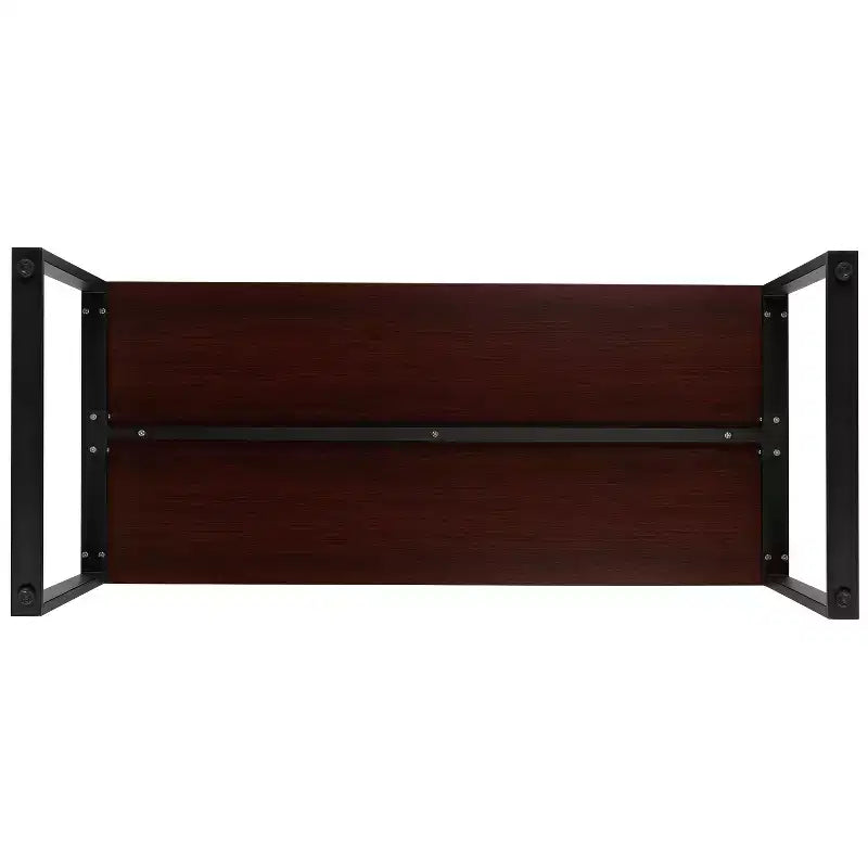 Escritorio para computadora de estilo industrial de 55", Caoba / Gris rústico, Una persona