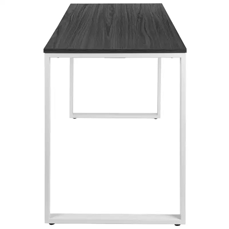 Escritorio para computadora de estilo industrial de 55", Caoba / Gris rústico, Una persona