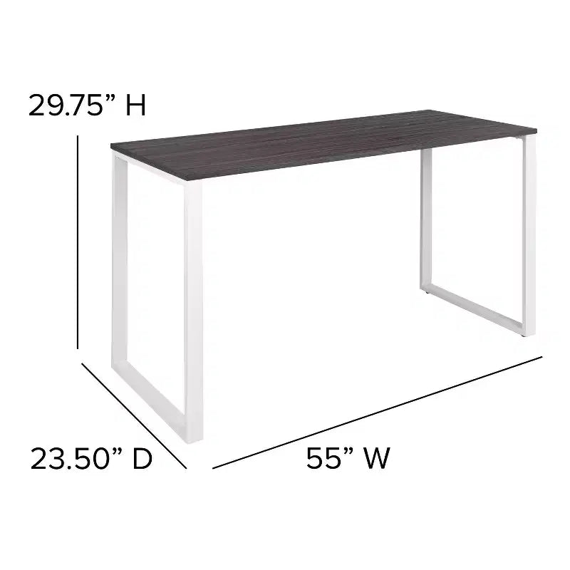 Escritorio para computadora de estilo industrial de 55", Caoba / Gris rústico, Una persona