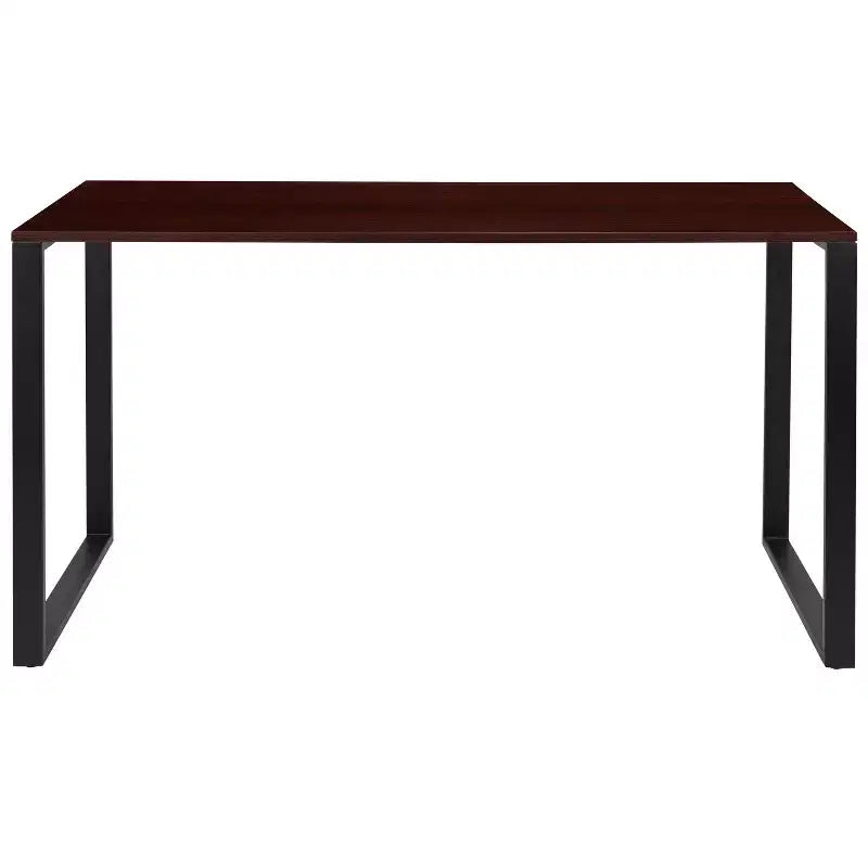 Escritorio para computadora de estilo industrial de 55", Caoba / Gris rústico, Una persona